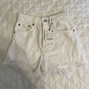 White Zara Jean Shorts